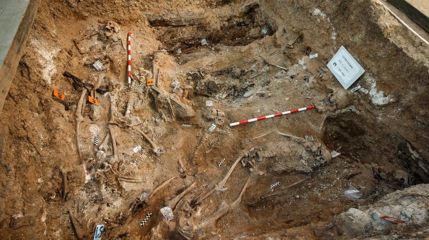 La fosa fue desenterrada esta semana<br>