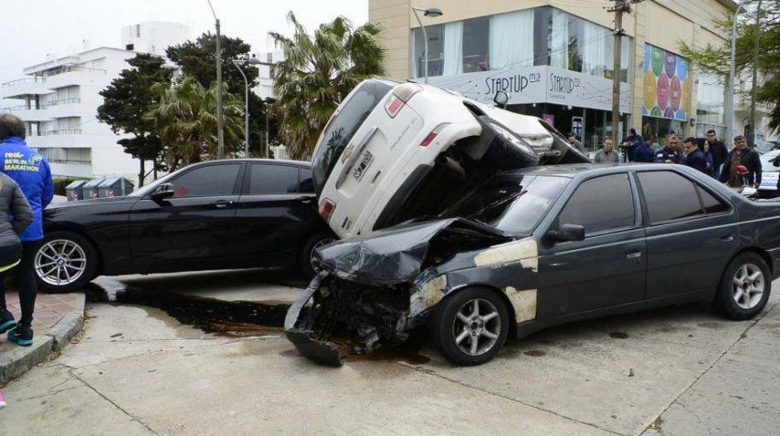 Triple choque en Punta del Este. Gentileza de diario El País.