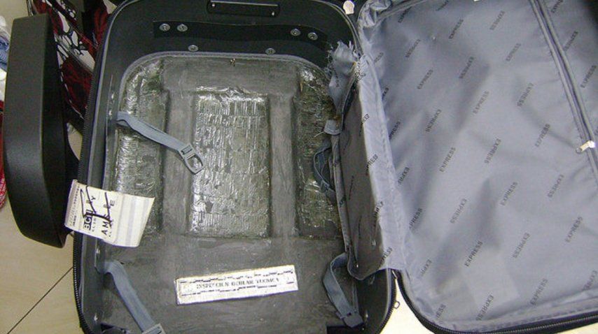 Valija donde se encontraba la droga 