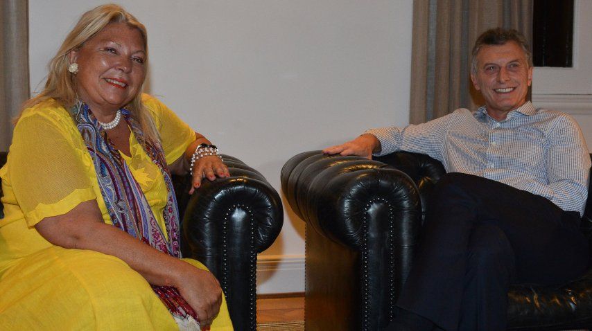 Elisa Carrió y Mauricio Macri en Olivos