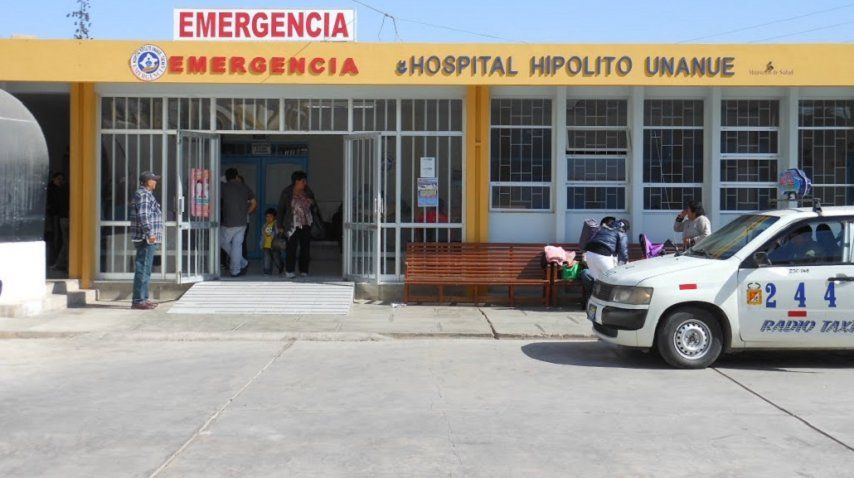 Fachada del Hospital Hipólito Unanue de la ciudad peruana de Tacna