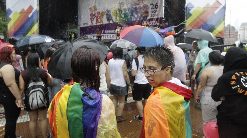 Así se celebra la XXV Marcha del orgullo gay en Buenos Aires.<br>