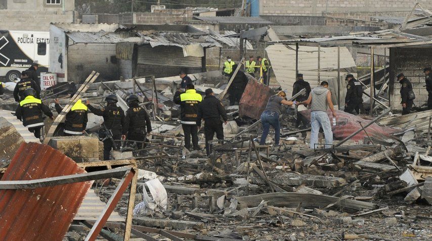Así quedó el mercado de pirotecnia San Pablito tras la explosión