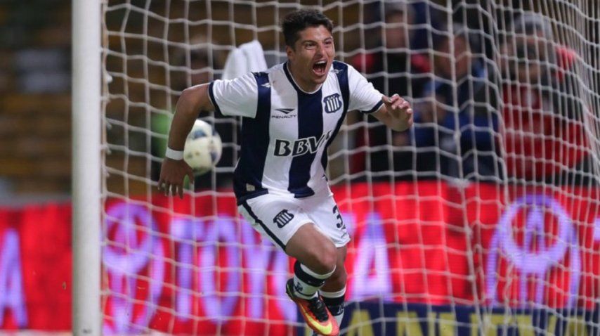 El tucumano Palacios, celebrando un gol con Talleres<br>