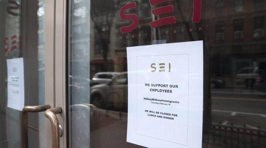El restaurante asiático Sei se sumó a la protesta<br>