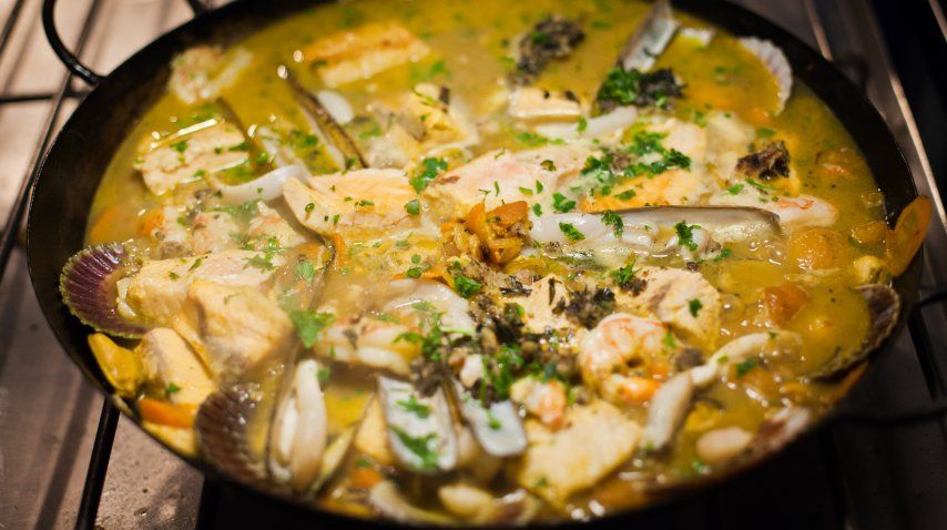 Gastronomía con frutos de mar<br>