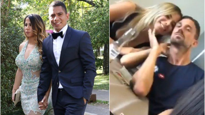 Rodolfo Gamarra con Romina y Jonathan Santana con la misma mujer, ex de su amigo