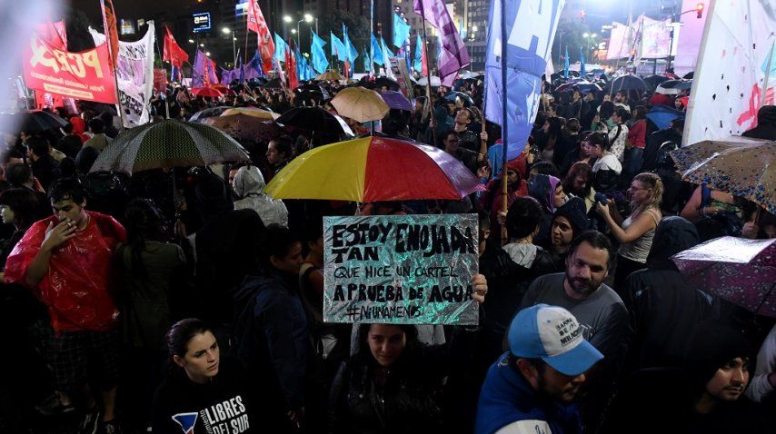 Manifestación en el Obelisco por Micaela García