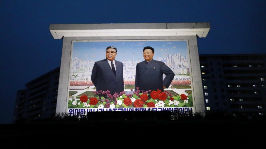 Kim Il-Sung y Kim Il-Sung en el Día del Sol de Corea del Norte