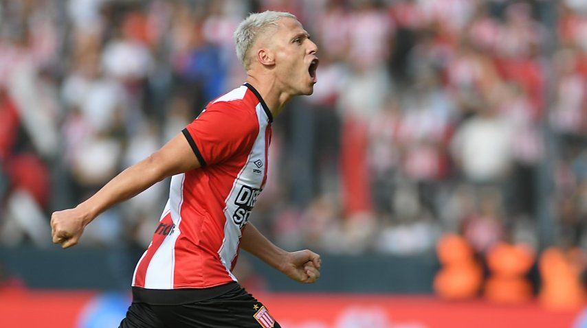 El grito de gol del mediocampista del Pincha<br>