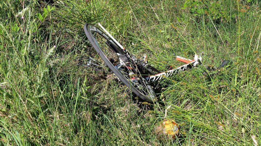 La bicicleta de Hayden, completamente destrozada