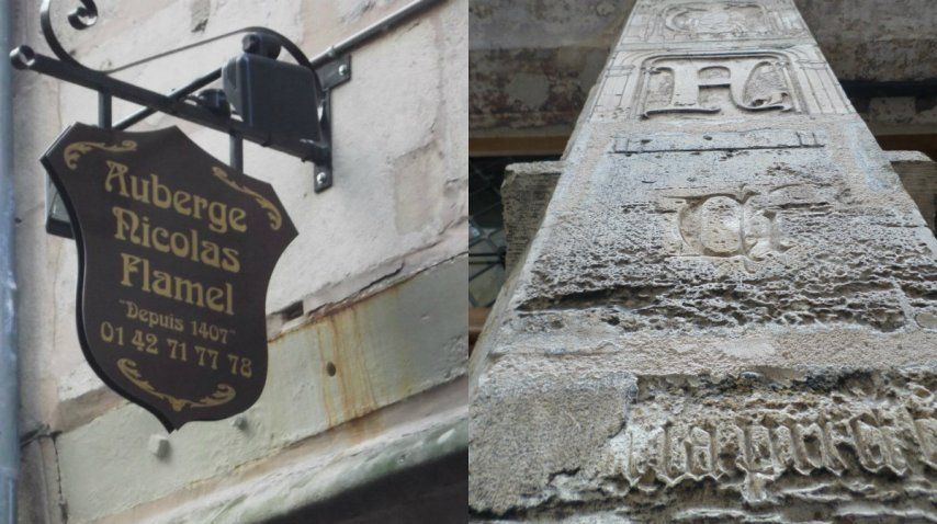 Algunos detalles nuevos y viejos de la fachada de la casa de Flamel<br>