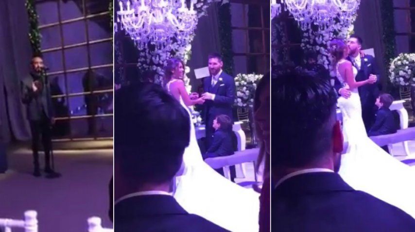 <p> Abel Pintos cantó durante el sí en el casamiento de Messi y Antonella</p>