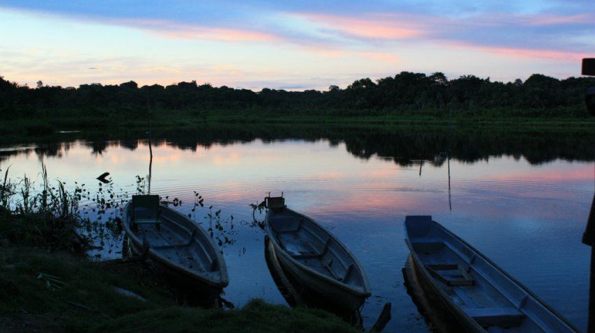 El atardecer privilegiado en la selva del Amazonas ecuatoriano<br>