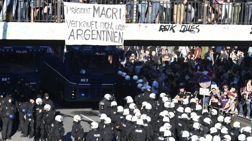Protestas contra Macri en la cumbre del G20 de Hamburgo