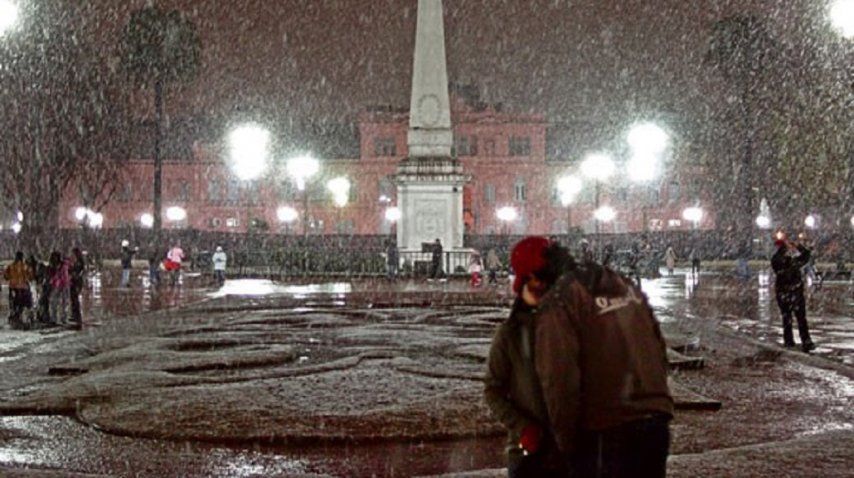 El 9 de Julio de 2007 nevó en Buenos Aires<br>