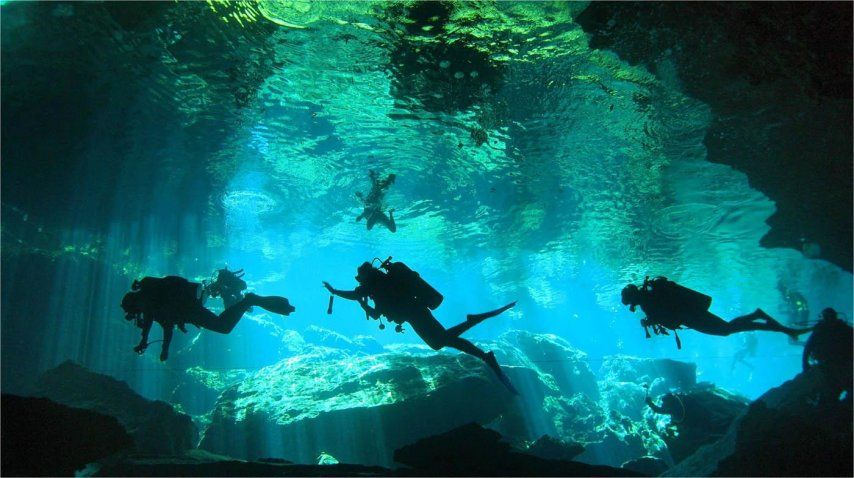 Cenote Chac Mool, ideal para practicar buceo<br>