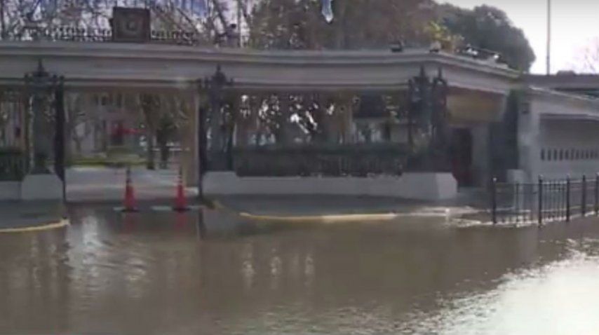 El frente del Hipódromo de Palermo está totalmente inundado