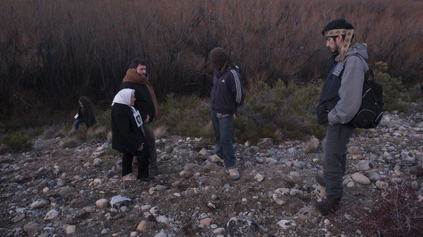 Nora Cortiñas, junto a Roberto Cipriano y Sandra Raggio, de la Comision de la Memoria.<br>